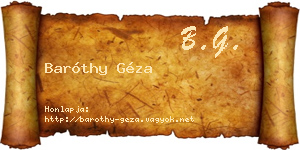 Baróthy Géza névjegykártya