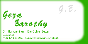 geza barothy business card